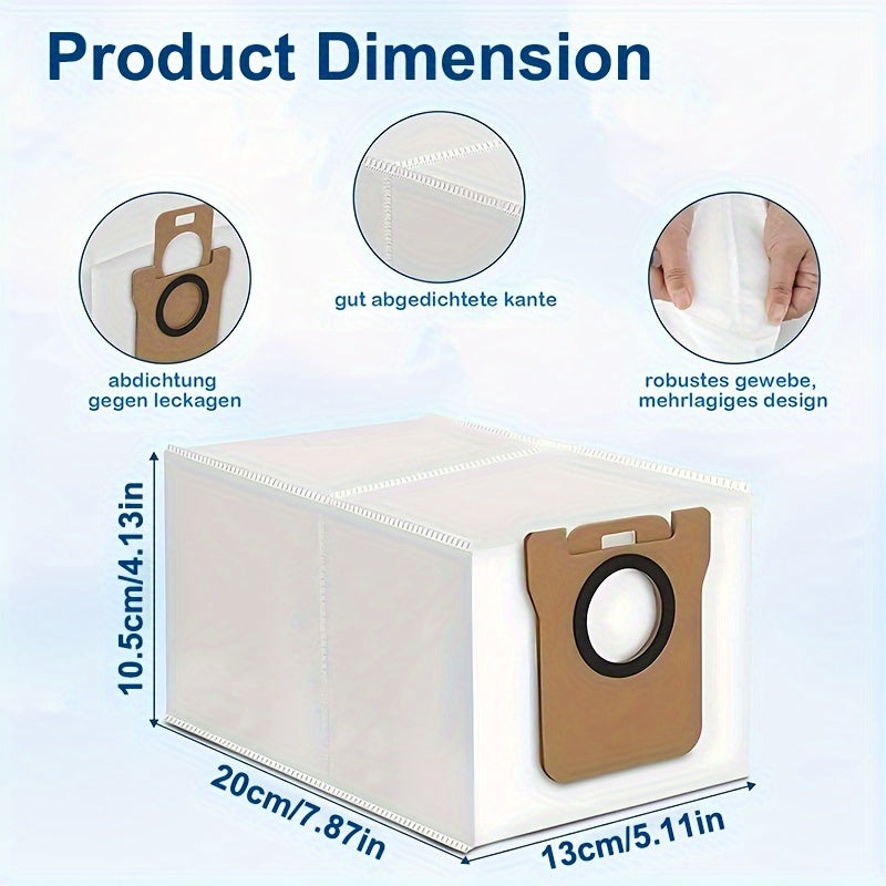 Dreame L10s Ultra Changlar 10-ta to'plami, Dreametech L10 Ultra, Dreame S10 Pro, Xiaomi X10+ Robot tozalagichi bilan ishlash uchun mo'ljallangan. Ushbu changlar katta sig'imga ega va oson almashtirish uchun avtomatik muhrlash dizayniga ega.