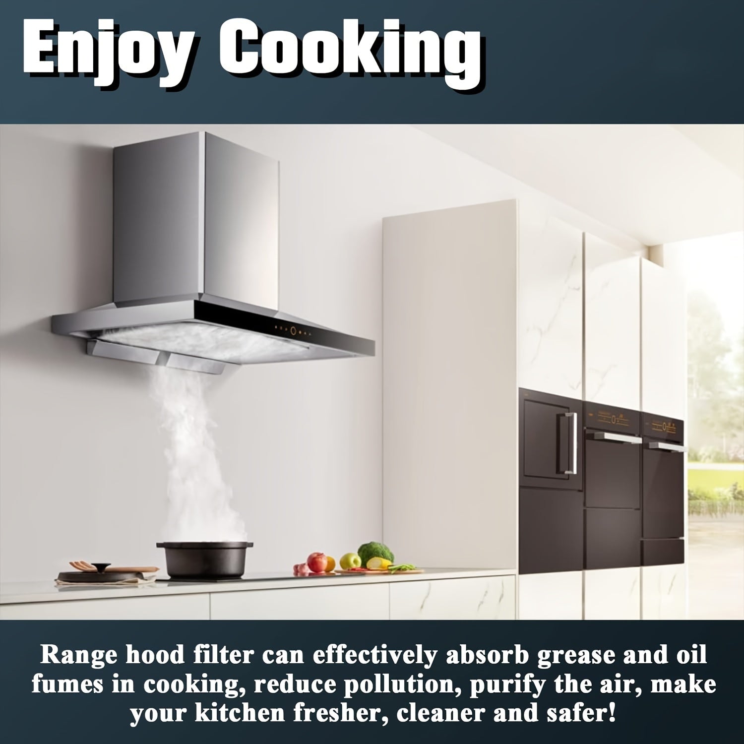 3 ta to'plamli oshxona havoni tozalash filtrlari 10.5x8.75 dyuym, pech ventilatsiya fanlari uchun mos, alyuminiy tarmoq, ko'mir