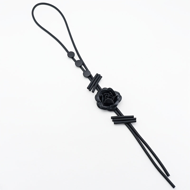 Ayollar uchun qora gullar chizig'i taqinchoq, vintage gotik zargarlik, barcha mavsum uchun aksessuar