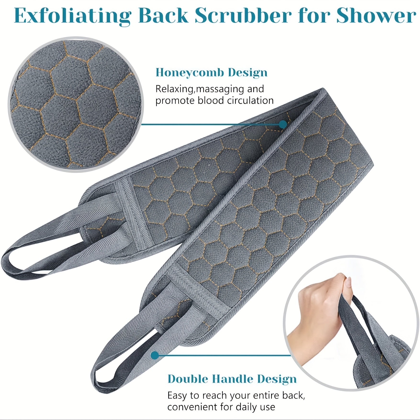 3-Piece Bath Exfoliating Tools Set Loofah Bath Glove Washcloth for Shower Spa Massage