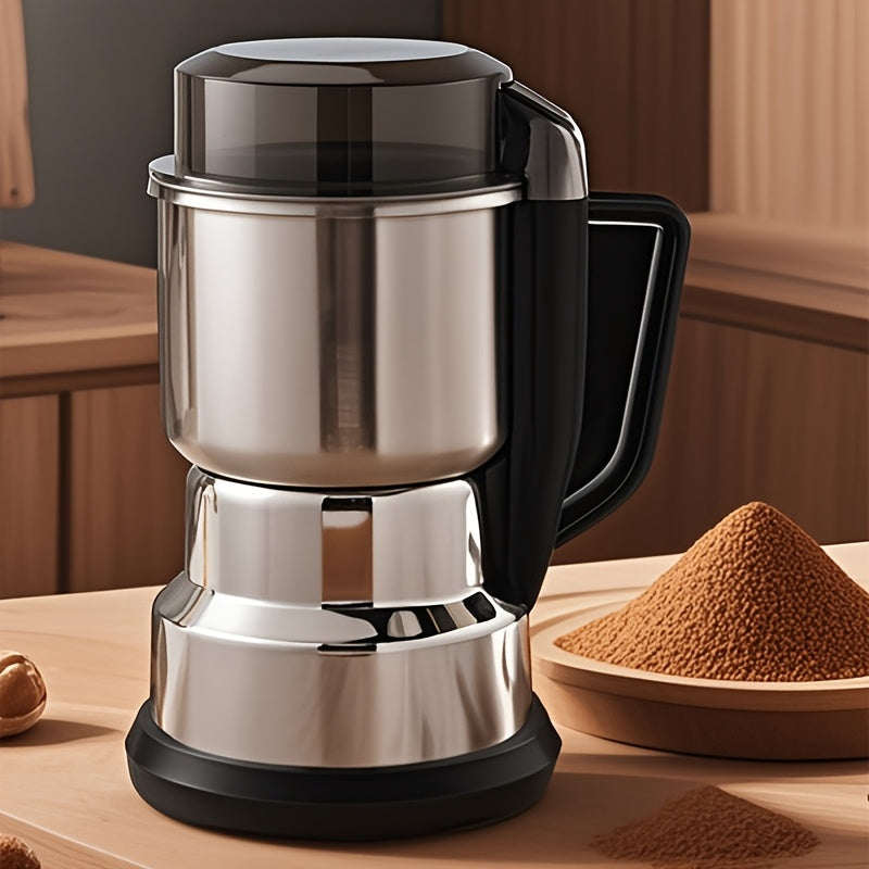 1 шт. UAO Электрическая мельница для зерна из нержавеющей стали, обновленная с 4 лезвиями для многофункционального сухого измельчения зерен и традиционной китайской медицины. Батарея не требуется, 12500 об/мин, 220-240 В с