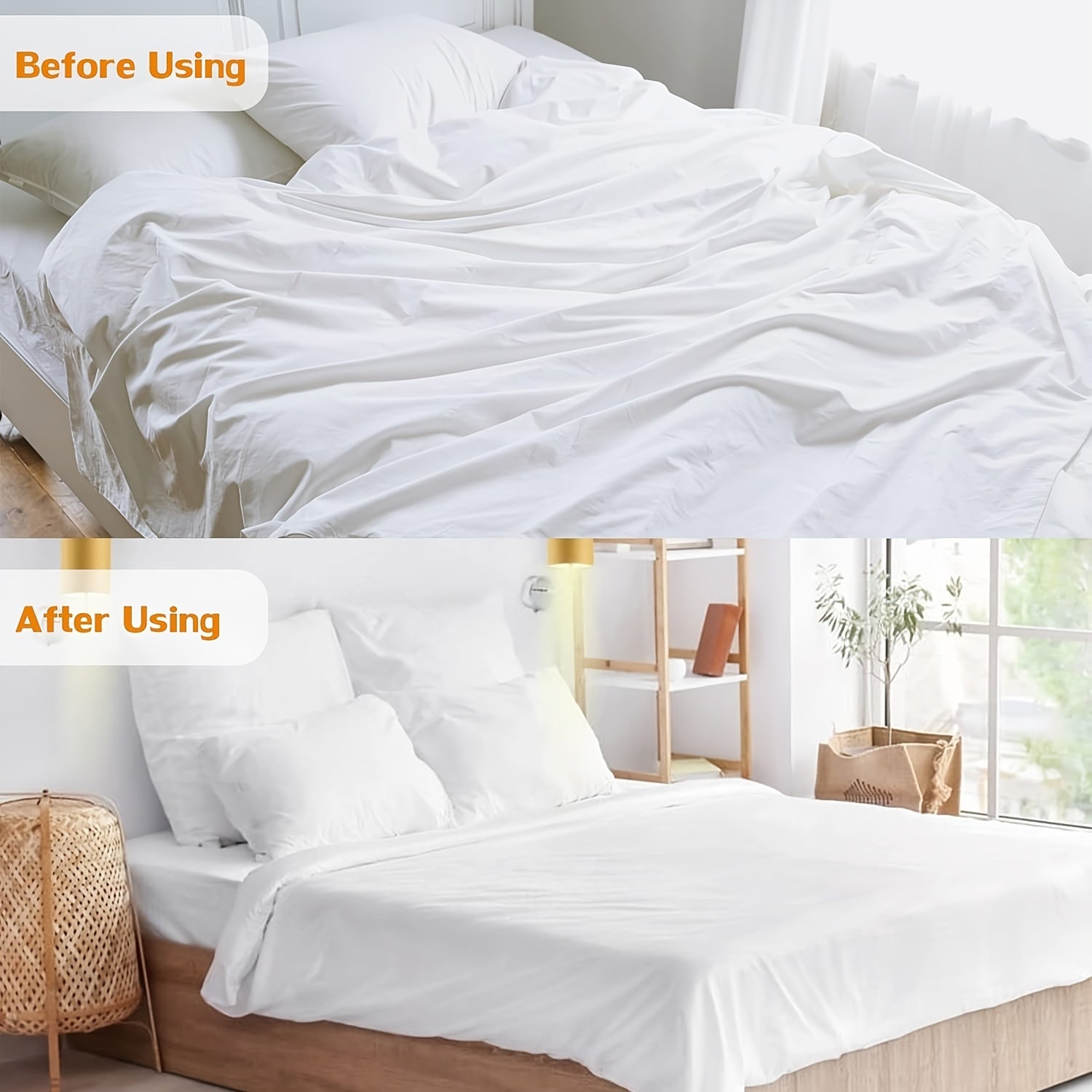 Adjustable Elastic Bed Sheet Straps Set of 2 Fitted Sheet Fasteners for Mattresses and Sofas