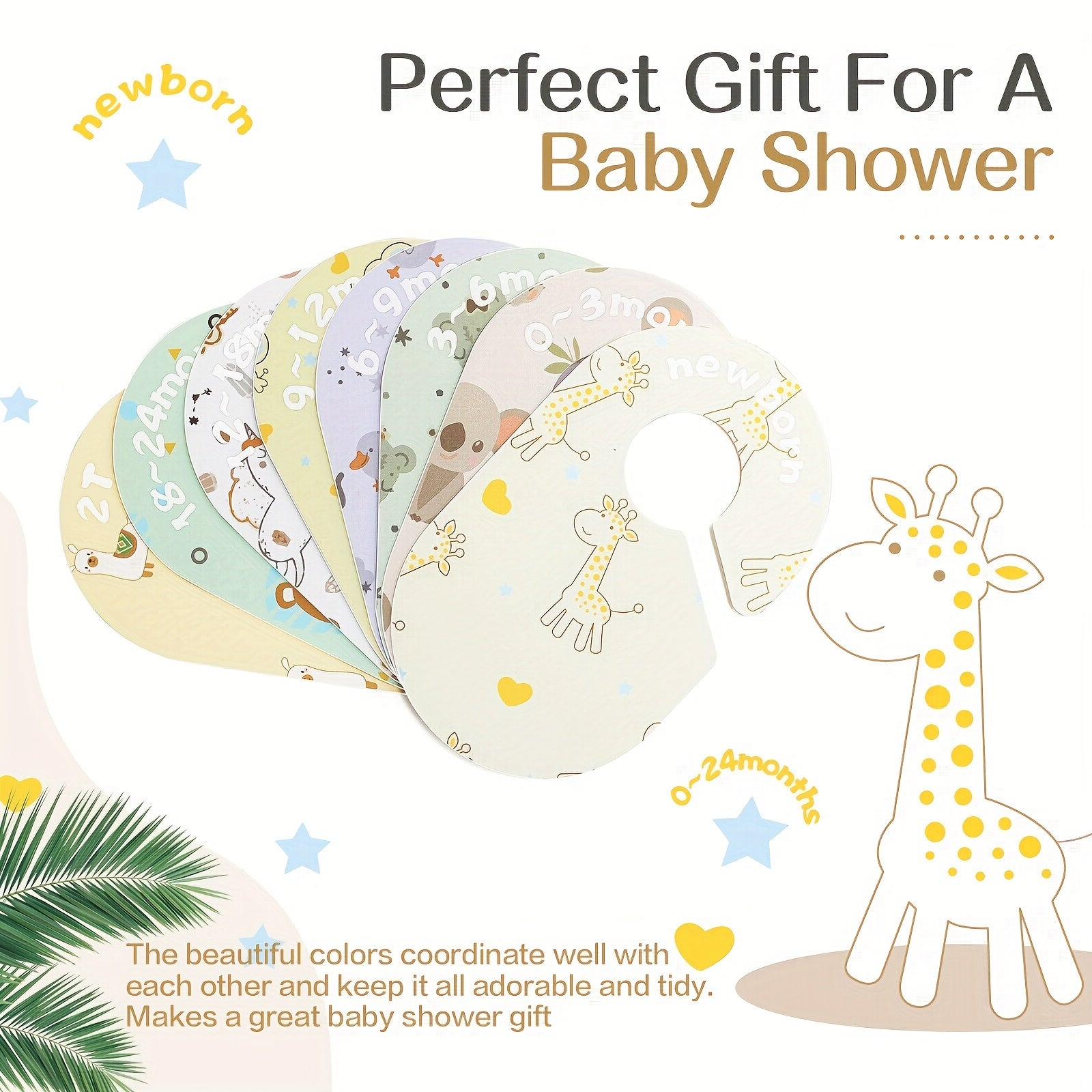 Set of 8 Baby Closet Dividers for Nursery Organization Ages 0-24 Months