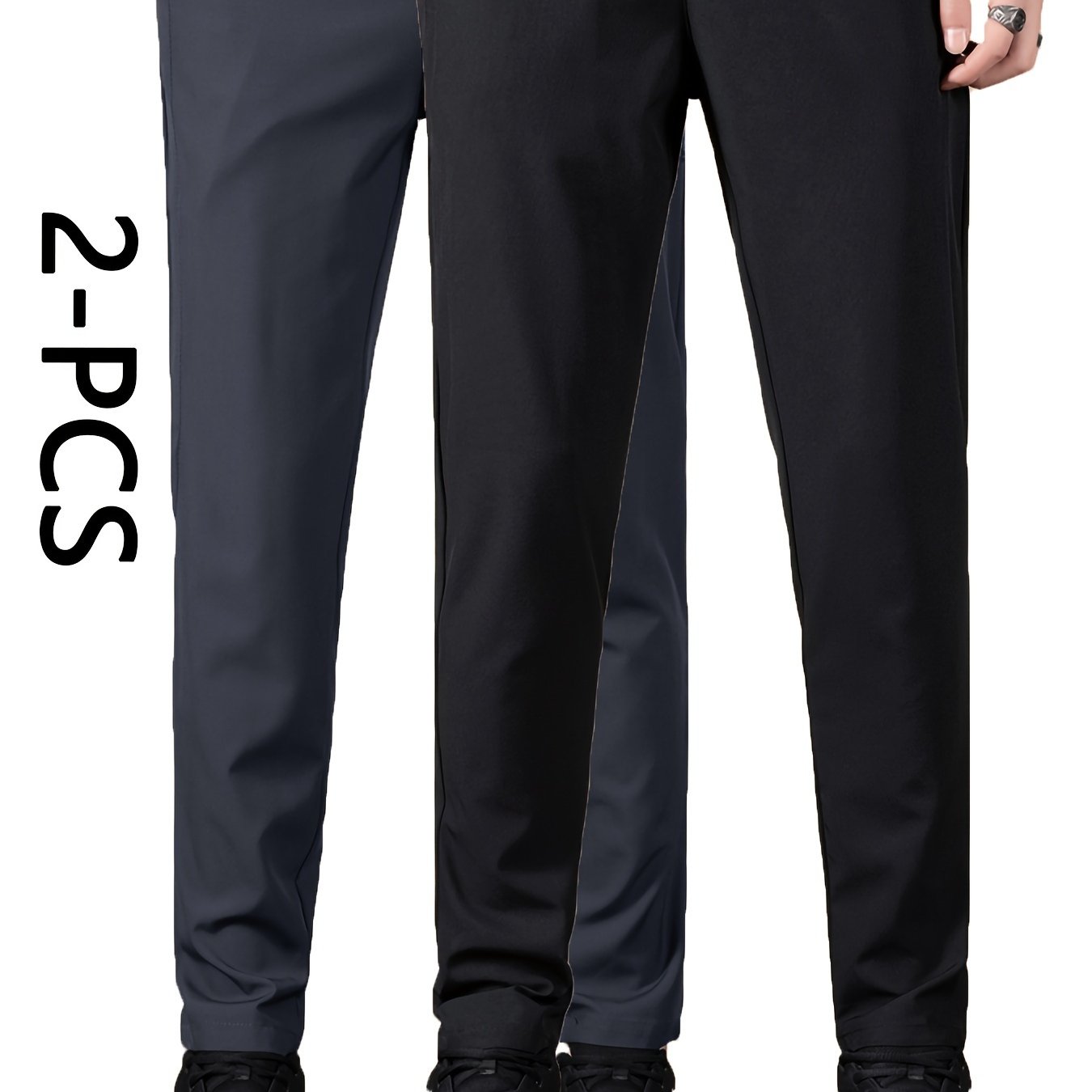 Men's Quick-Dry Athletic Pants with Stretch Fabric and Pockets