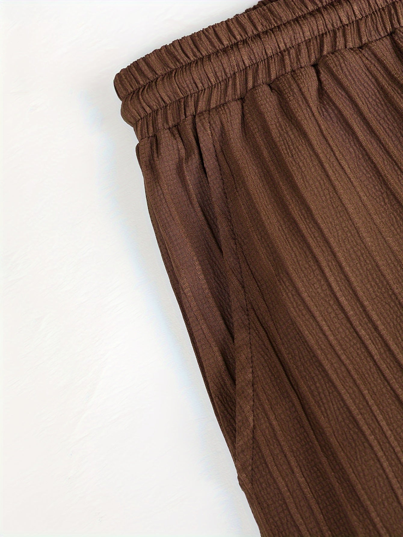 Men's Solid Color Textured Shirt and Pants Set Casual Four-Season Outdoor Outfit