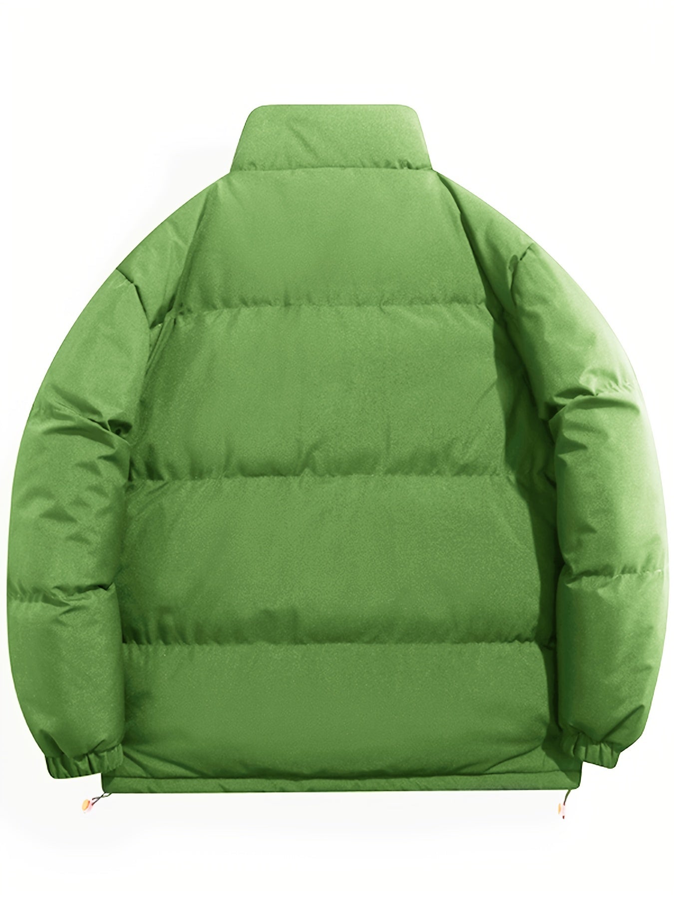 Men's Plus Size Stand Collar Coat with Zipper Closure Polyester Woven Casual Outerwear