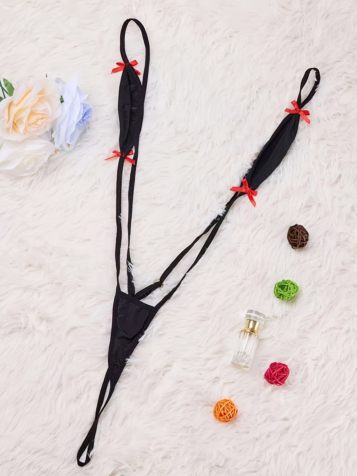 Women's Bodysuit Knit Fabric with Cachemire Pattern and Bow Details