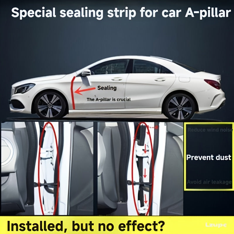 Car Door Gap Sealing Rubber Strip Noise Reduction Dustproof Easily Installed