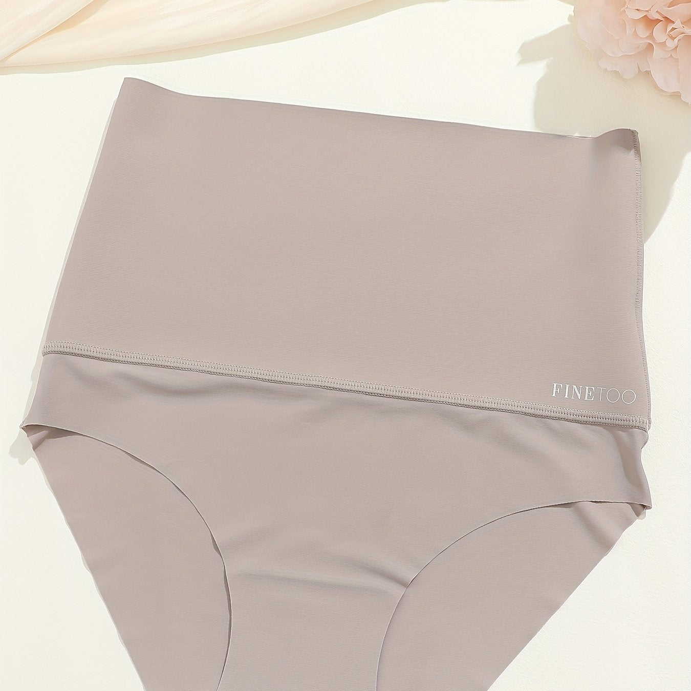 Seamless High-Waisted Bikini Panties for Women Nylon Stretch Comfort Solid