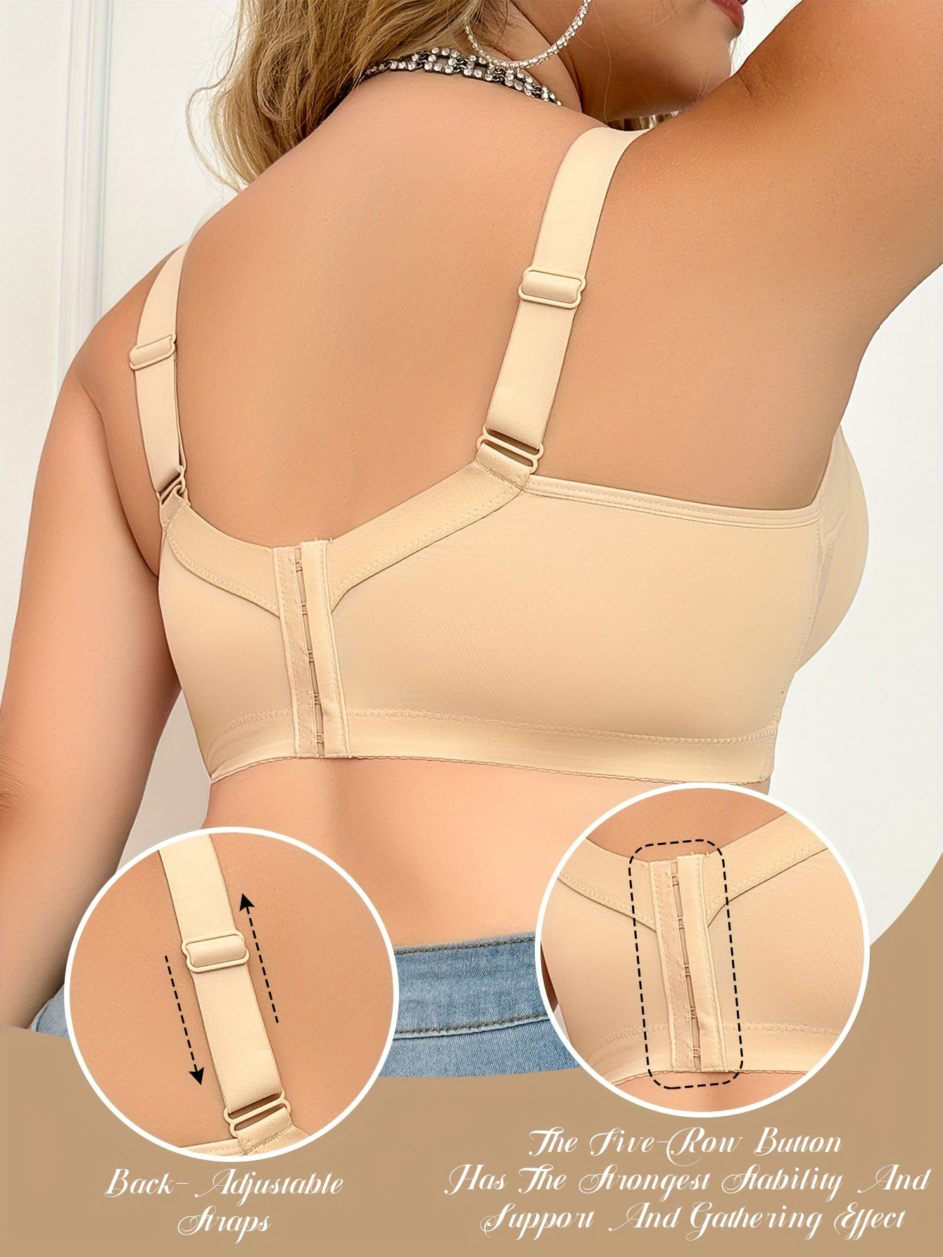 Бюстгальтер большого размера с несъемной подкладкой, с каркасом, однотонный, средняя эластичность ткани