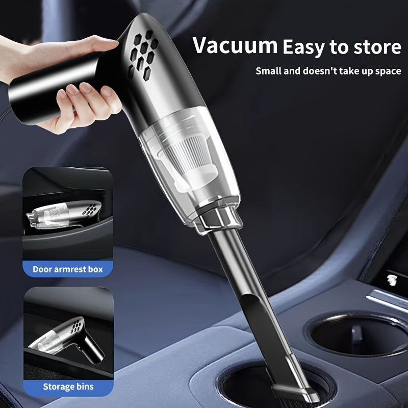 Kuchli vakuumli avtomobil, kuchli so'rish, chuqur tozalash imkoniyatlari va toza avtomobil uchun portativ 12V ishlash.