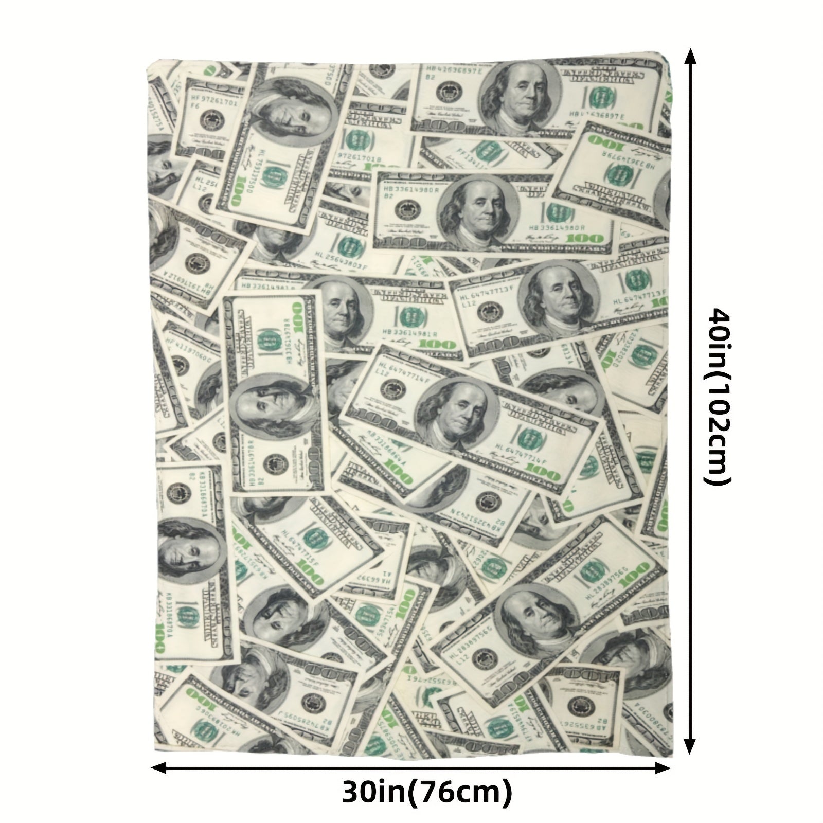 Soft Flannel Blanket with Dollar Print for Nap Time Travel and Gifting