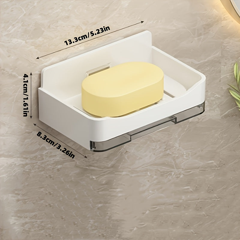 Wall-Mounted Soap Dispenser with Draining Tray for Bathroom Storage