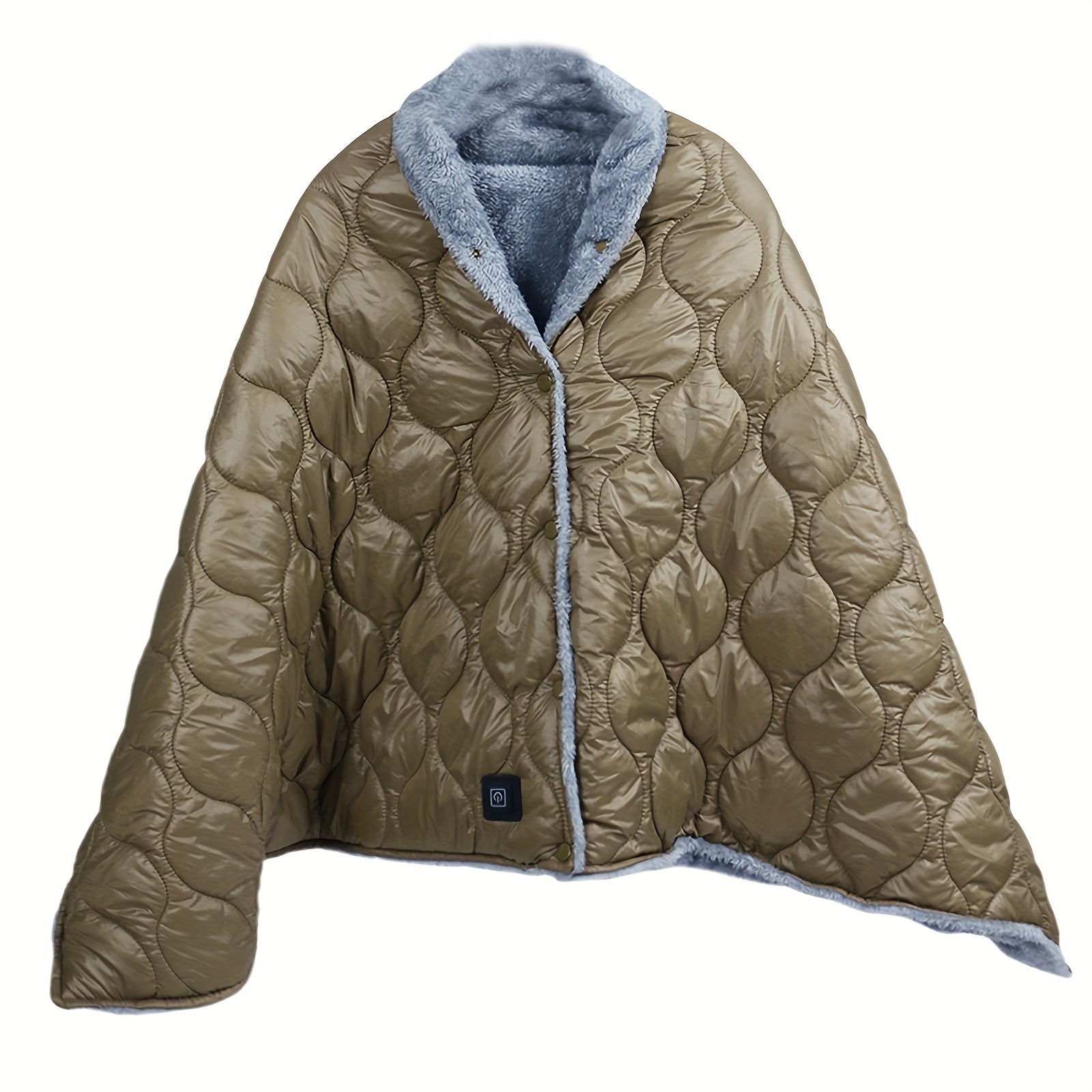 Portable USB Heated Shawl Blanket Wearable Fleece Throws for Travel Camping