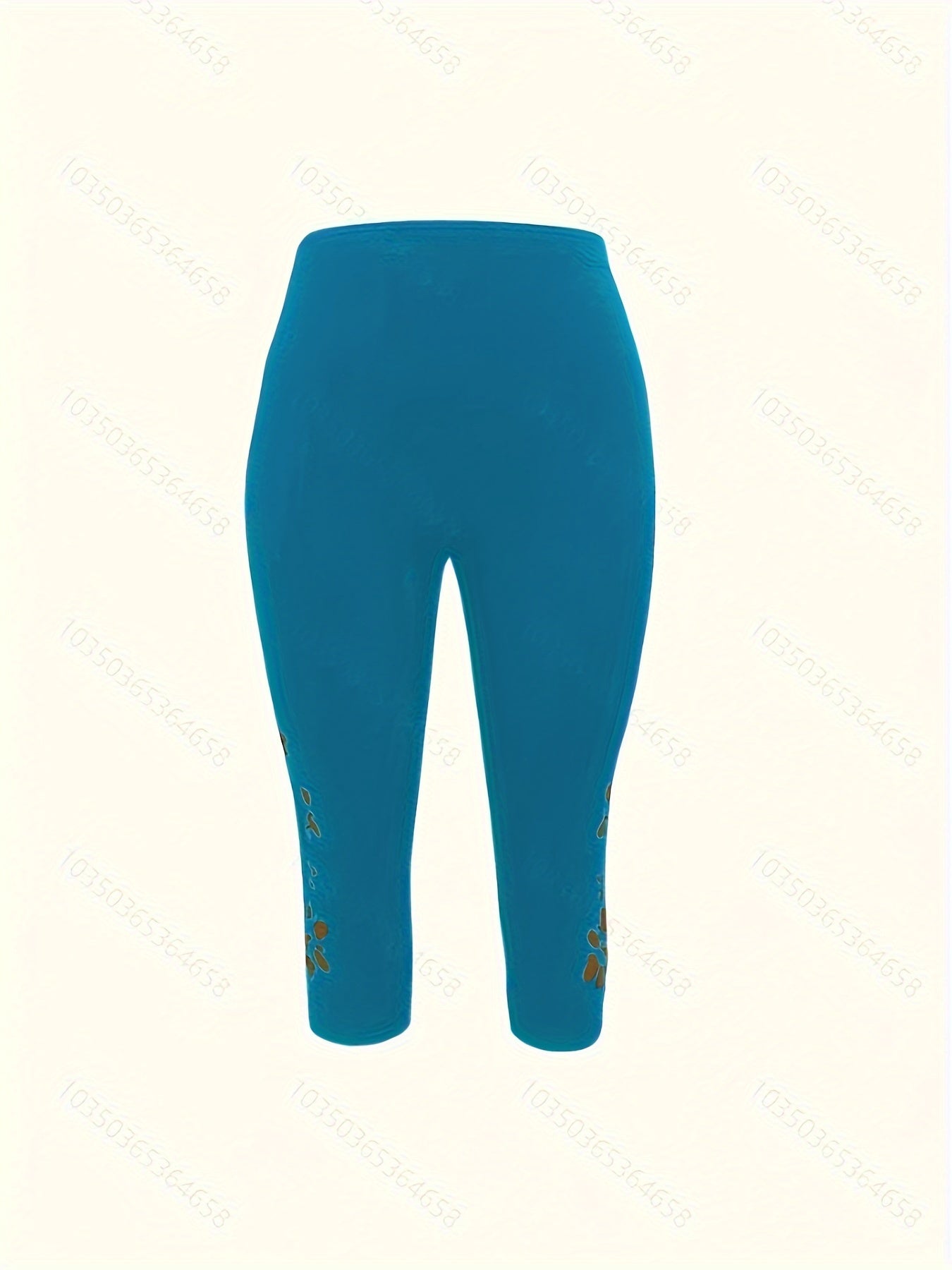 Leggings capri de talla grande para mujer con estampado floral, cintura alta, verano, elásticos