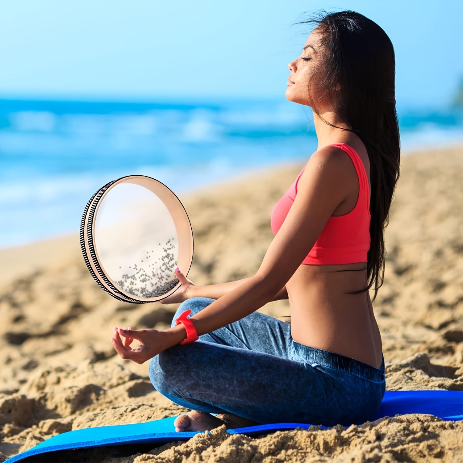 White Ocean Breeze Wave Sound Drum for Relaxation Meditation 15.24-20.32cm