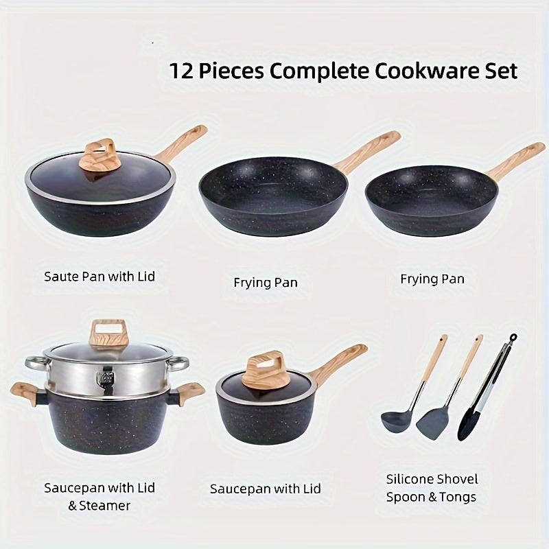 Set of 4 Aluminum Cookware Pots and Pans for Home and Restaurant Use