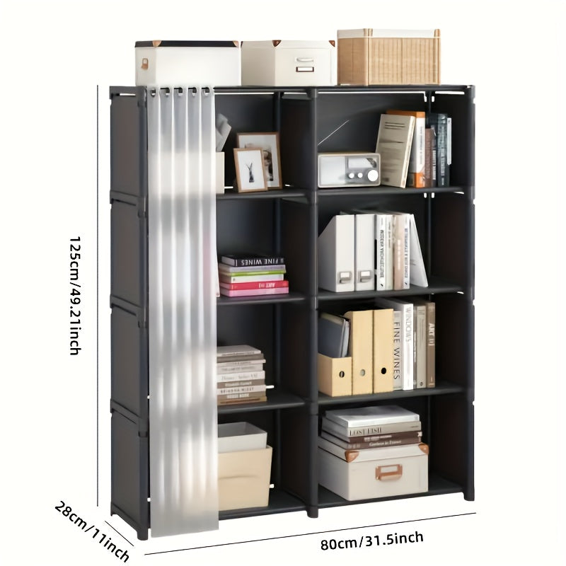 Metal Multi-Layer Storage Organizer with Dustproof Shelves for Bedrooms Dorms and Classrooms