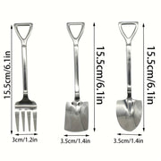 Set of 9 Mini Dessert Spatulas and Forks, 6.1-Inch Stainless Steel Kitchen Utensils