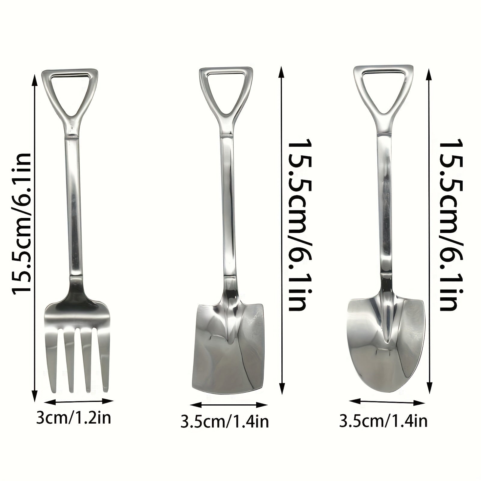 Set of 9 Mini Dessert Spatulas and Forks, 6.1-Inch Stainless Steel Kitchen Utensils