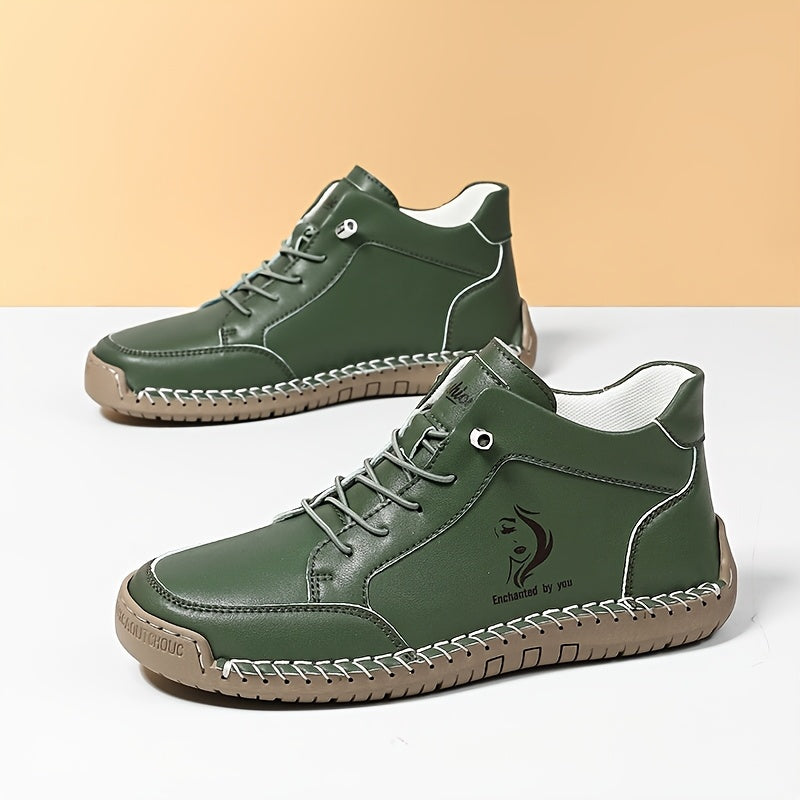 Women's Ankle Boots Leather Breathable Microfiber Non-Slip Casual Sneakers