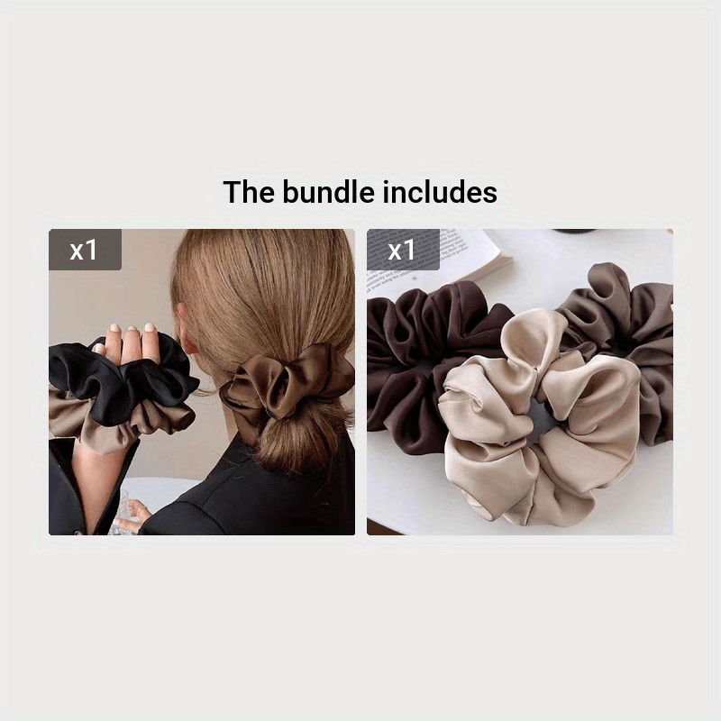 Women's Satin Hair Scrunchies Soft Hair Ties for Sleep Ponytails, 3-Pack