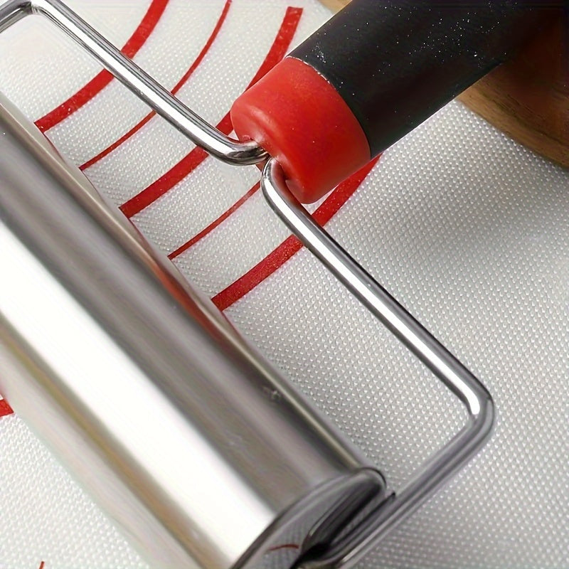 Asosiy oshxona asbobi: Pitsa, non va pechene uchun ideal zanglamas po'latdan yasalgan T-shaklidagi xamir aylantiruvchi