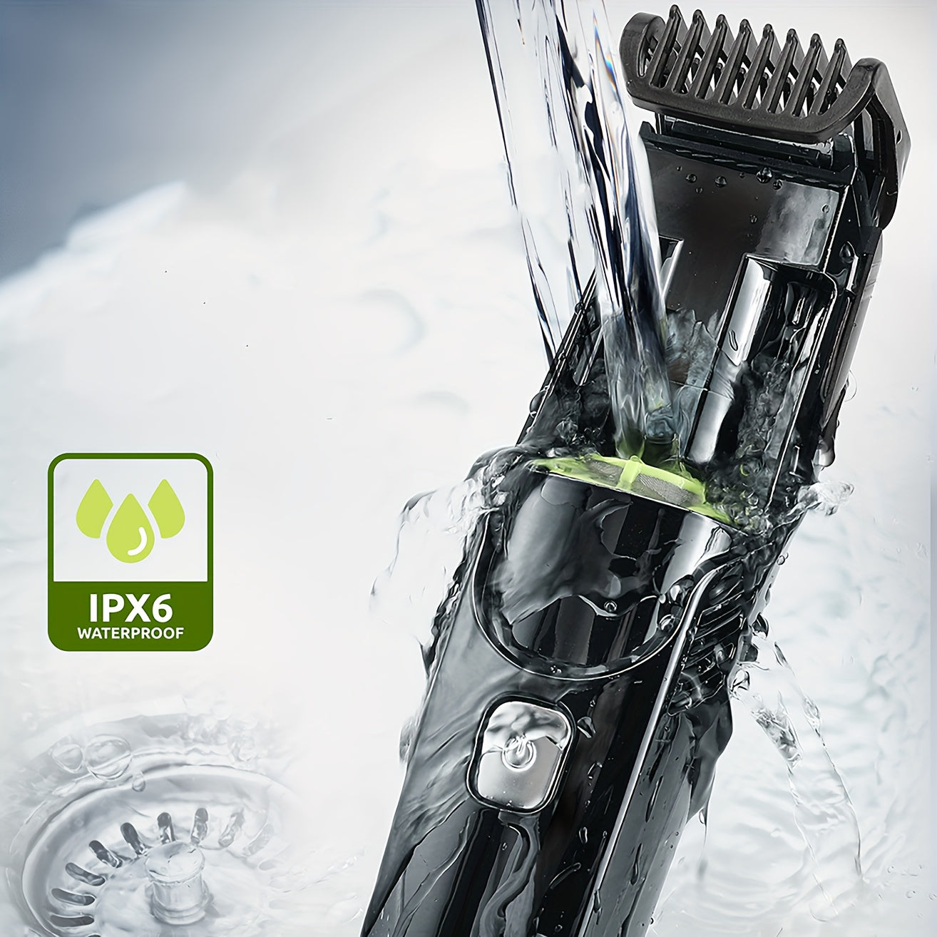 Afeitadora eléctrica con pantalla LED, batería de litio recargable para barba, pecho y cuerpo, incluye peines guía, regalo ideal