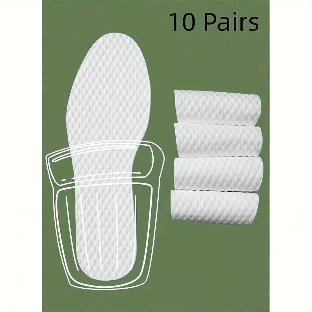 Unisex Breathable Disposable Insoles Sweat-Absorbent Foot Inserts for Hiking Jogging White EUR35-45