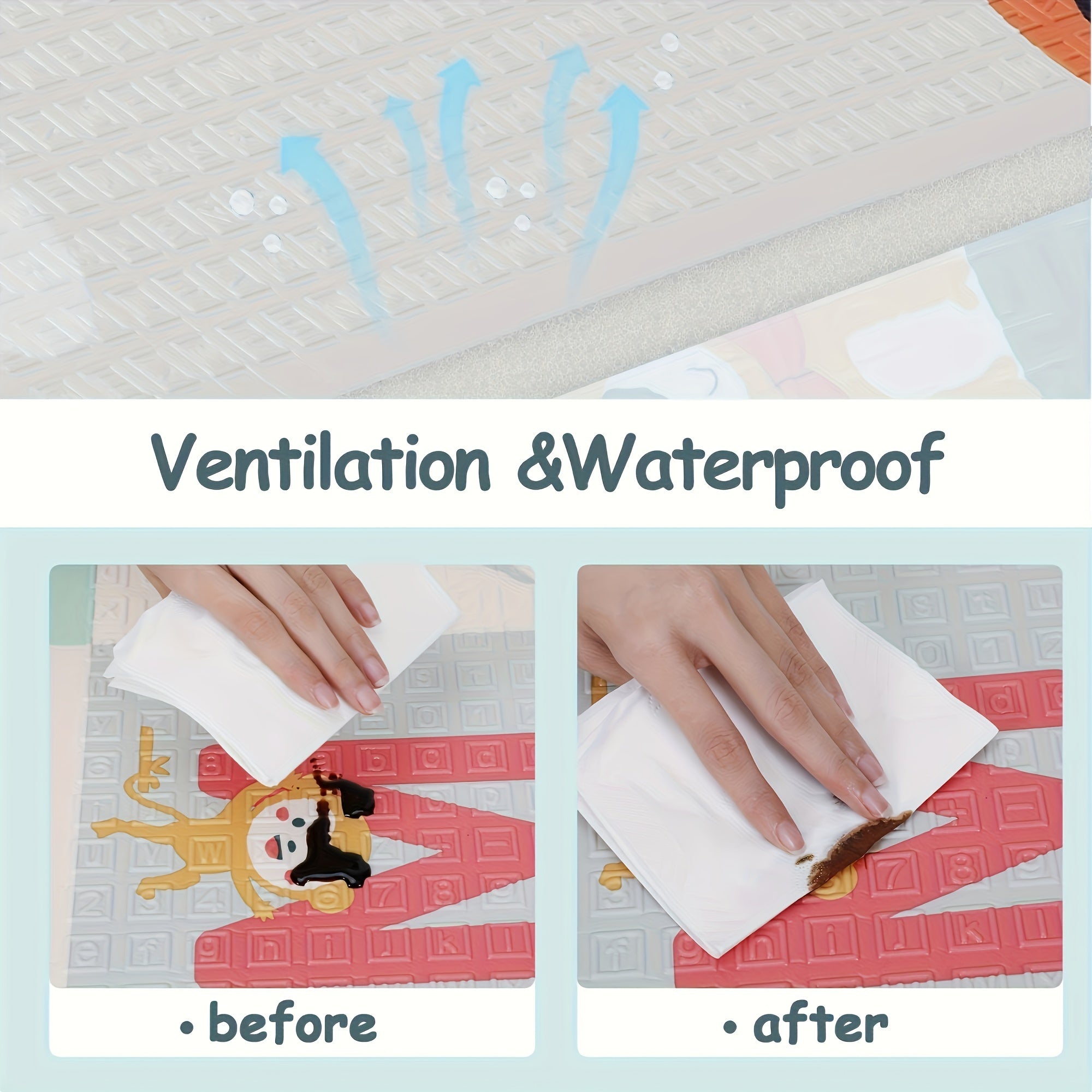 Large Reversible Baby Play Mat 180cm x 150cm Waterproof Non-Toxic Foam Educational