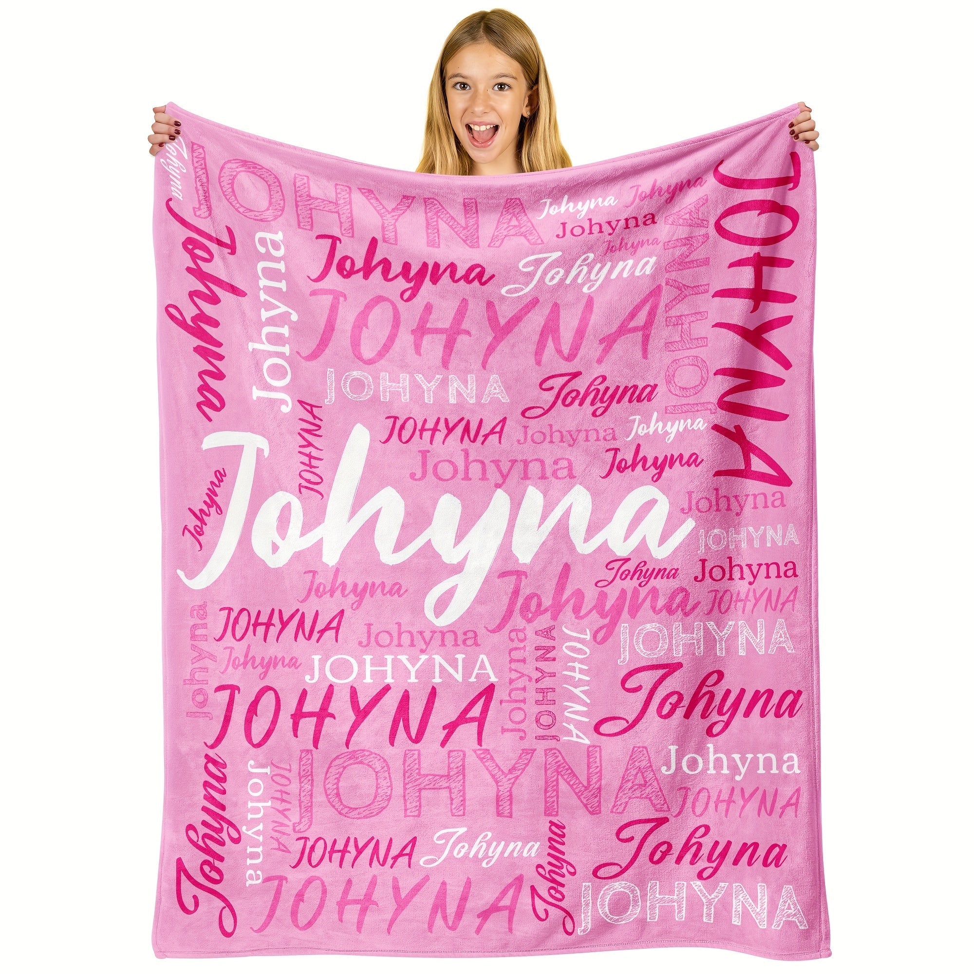 QOGOER Maxsus Ism Flanel Ko'rlagi - Har Mavsumga Shaxsiy Dizayn - Tashqi Sarguzashtlar, Qulay Uy Dekoratsiyasi va Hayvonlar uchun Mukammal Sovg'a - Zamonaviy Uslub, Raqamli Bosma, Polyester Material, 200-250gsm To'qilgan Matolar - 1 Dona O'z ichiga oladi