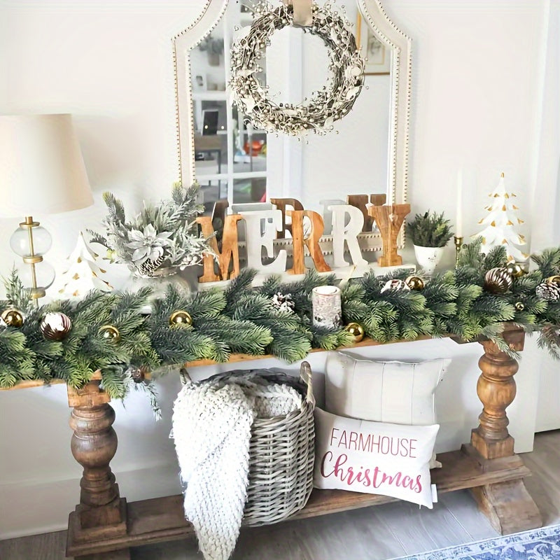 Artificial Pine Garland for Holiday Decor Flexible Unlit DIY Christmas Wreaths