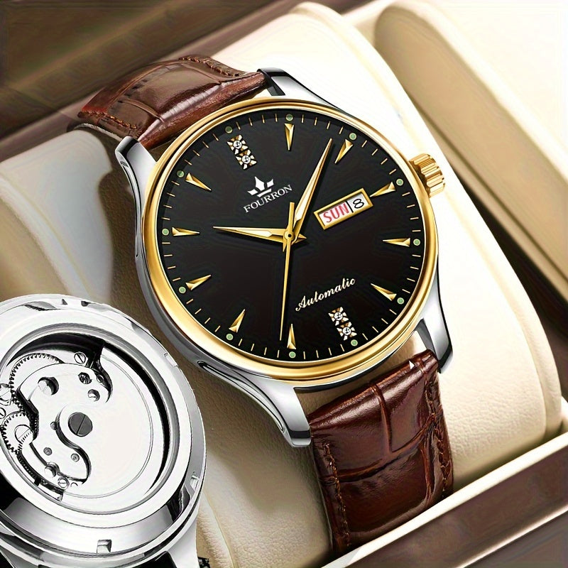 Men's Quartz Watch with Night Light Calendar and Multifunctional Features for Casual and Business Use