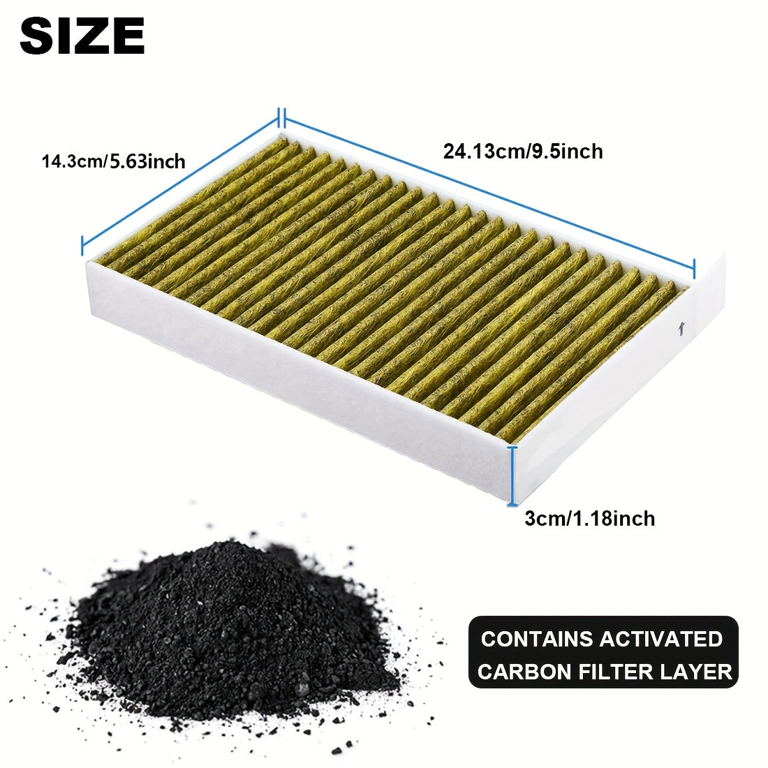 Car Cabin Air Filter HEPA Activated Carbon Replacement for Tesla Model 3 Y 2 Pack