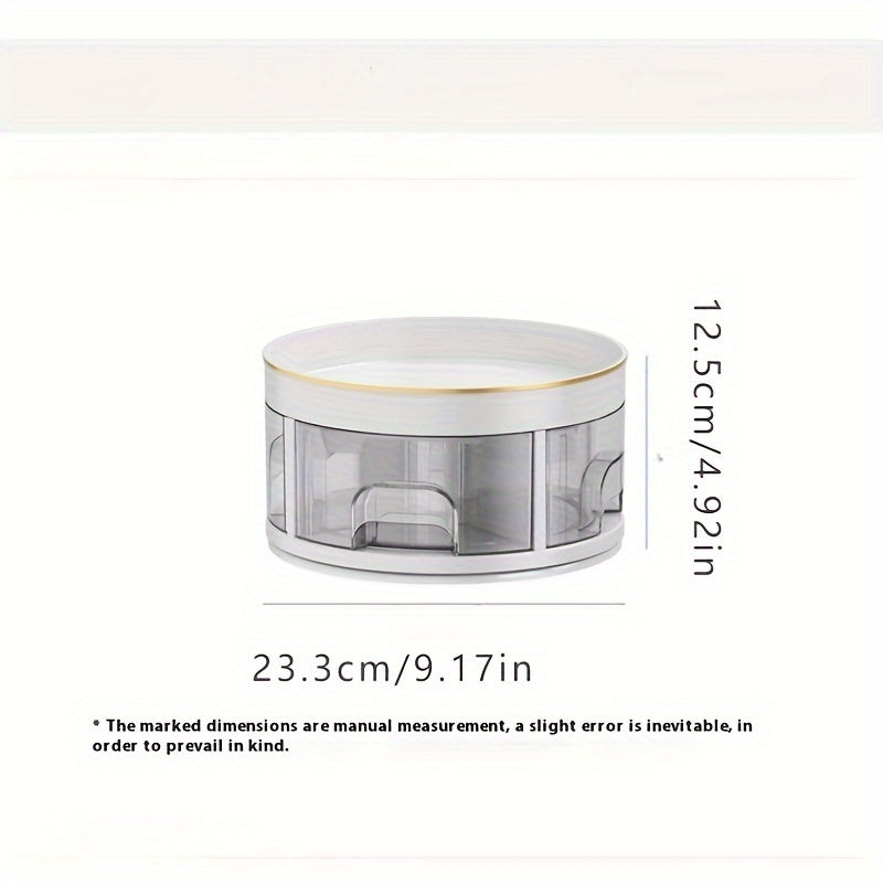 Durable Plastic Countertop Rack Rotating Spice Organizer with Multiple Compartments