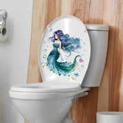 Toilet Seat Sticker Shell Sleeping Beauty Sea Theme Decorative Decal