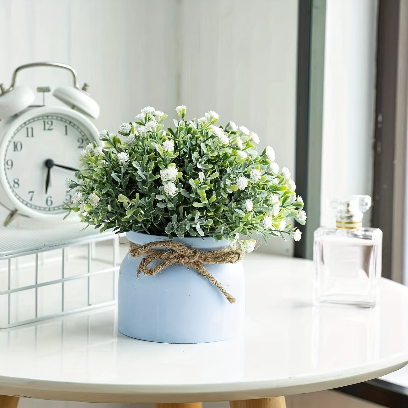 2 комплекта искусственных горшечных лаванды в макаронных горшках для внутреннего и наружного декора.