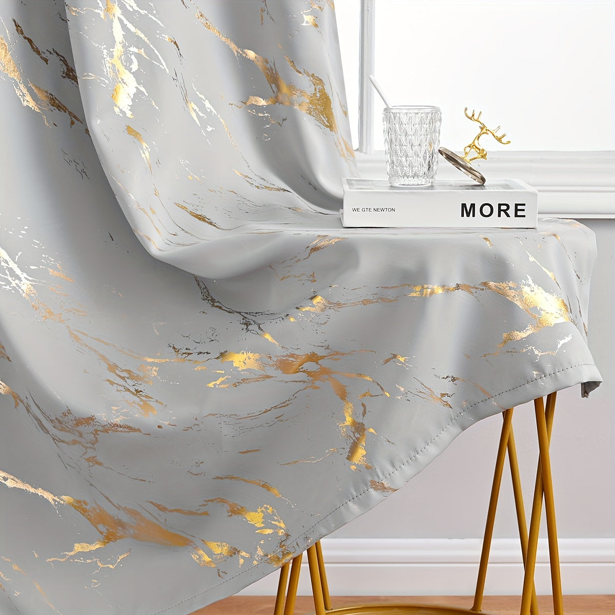 Grey Marble Pattern Curtain for Bedroom Living Room Office Kitchen Modern Classic European Style