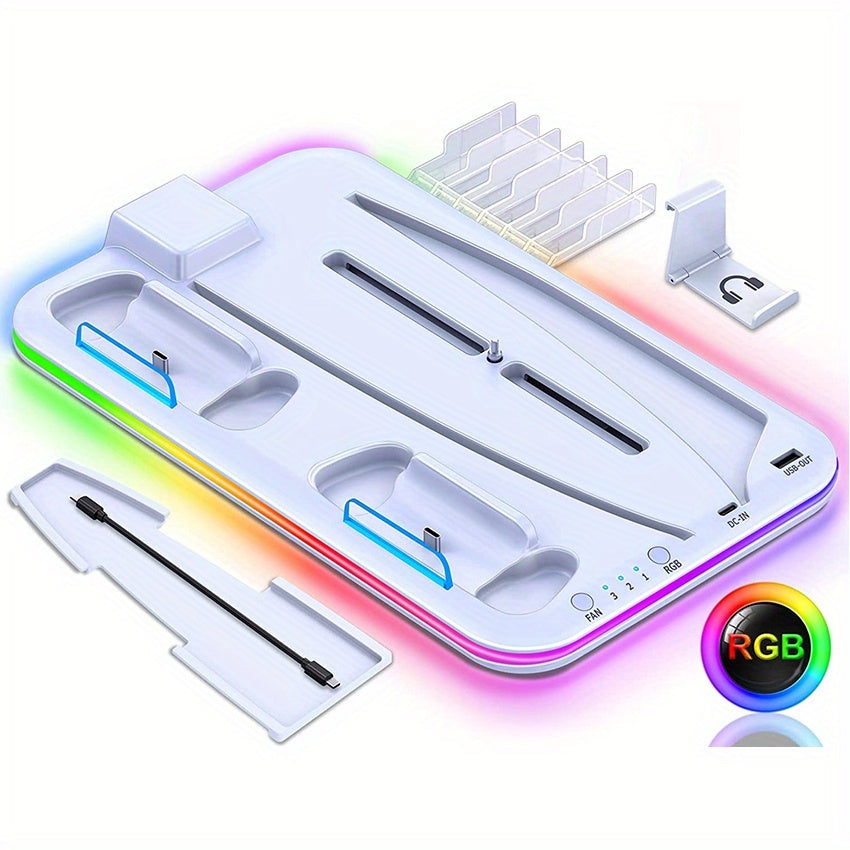 Dual Charger Dock with Cooling Fan for PS5 Console Not Compatible with PS5 Slim