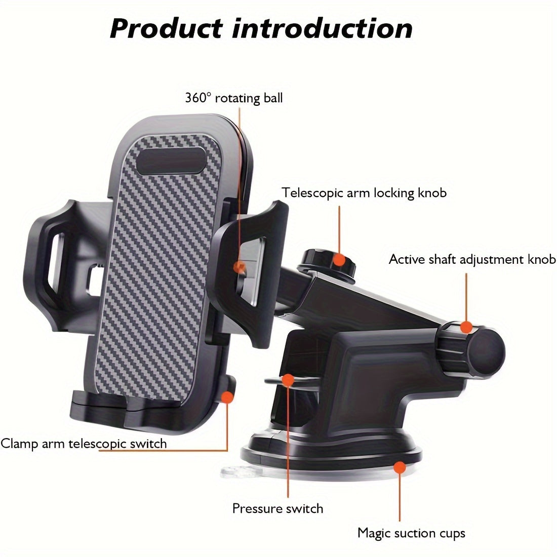 Soporte universal para teléfono de coche con ventosa para tablero y navegación