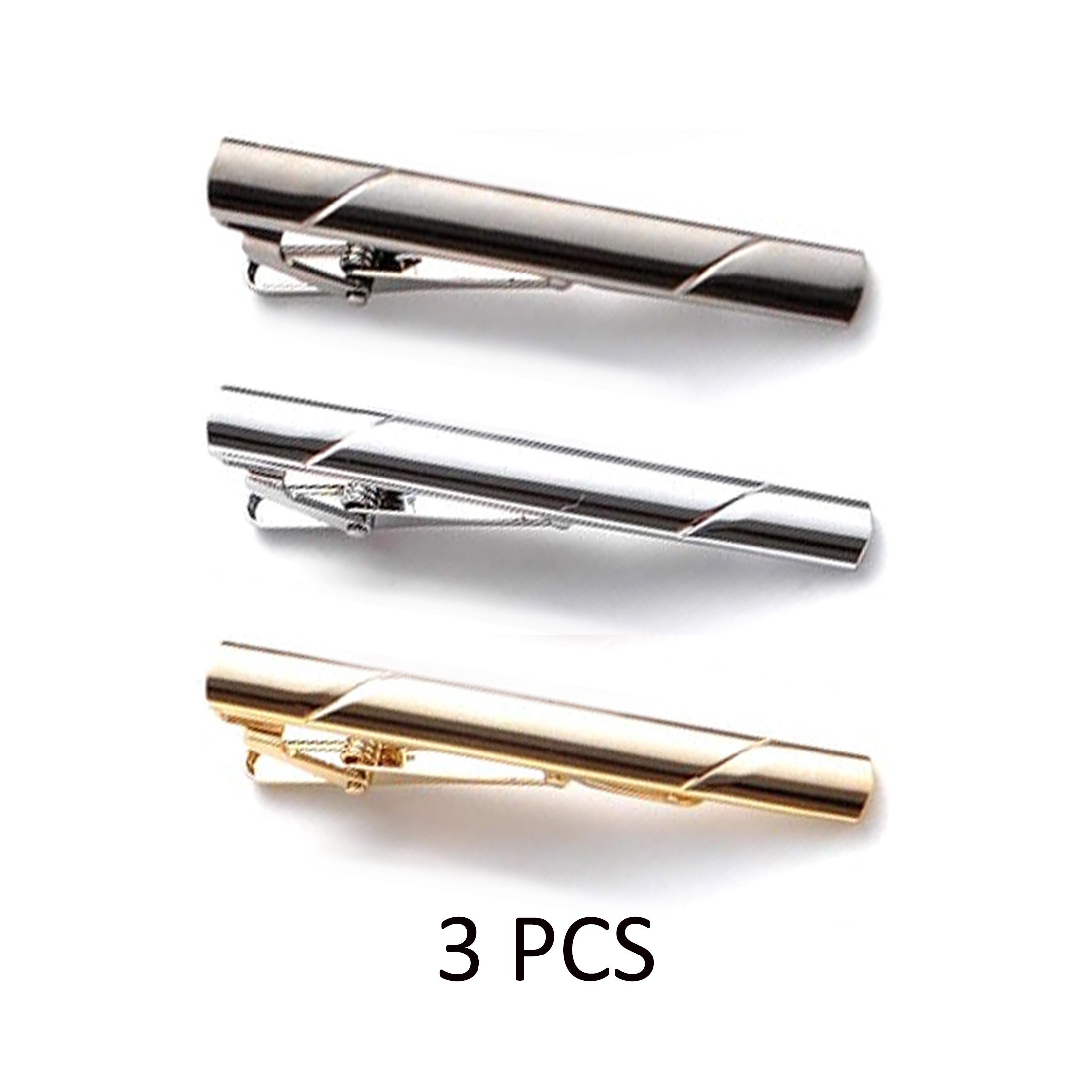 Набор из 3/6 серебряных зажимов для галстука для мужчин, свадебные деловые аксессуары