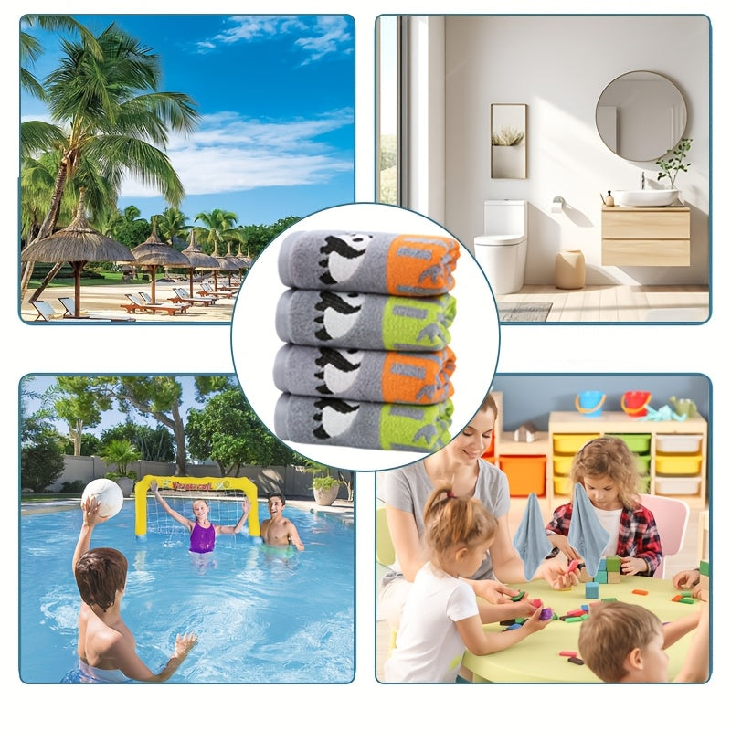 Cute Panda Cartoon Face Towel 25.4x50.8 cm Soft Absorbent Bathroom Hand Towel