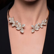 Women's Rhinestone Flower Collar Necklace Elegant Jewelry for Women