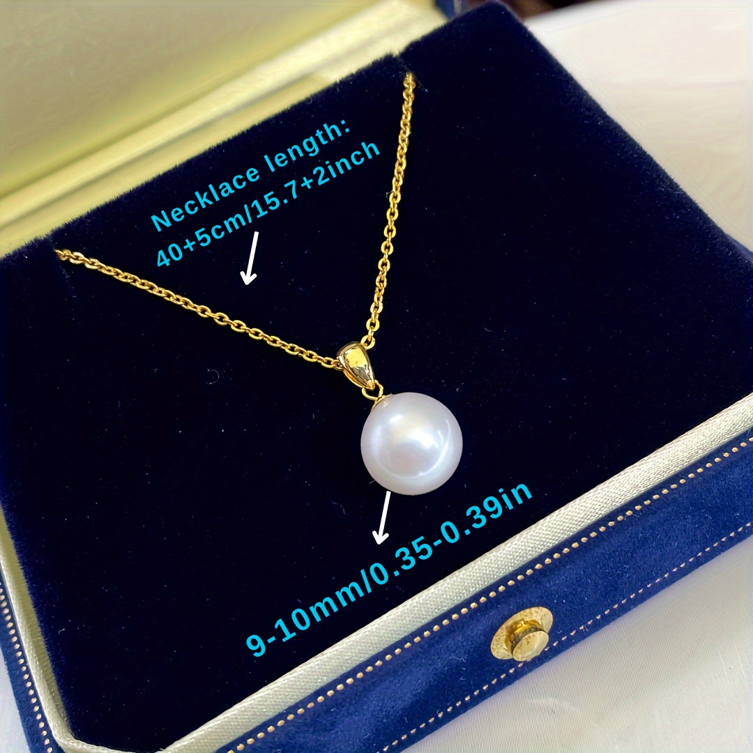 Freshwater Pearl Necklace with Melon Seed Pendant for Women Jewelry Gift