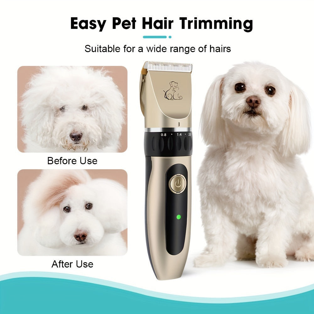 Electric Pet Hair Trimmer Rechargeable Battery Removable Blade for Dogs and Cats