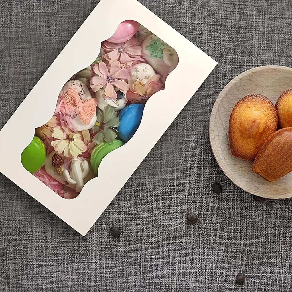 30-Pack Kraft Paper Bakery Boxes with Clear Window for Cookies Cupcakes and Candy