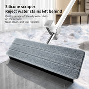 Qo'llarsiz tekis mop to'plami, 2 ta qayta ishlatiladigan yostiq bilan, plitka va yog'och pol uchun uzun tutqich