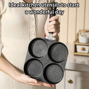 1 pieza Sartén de hierro fundido antiadherente para omelette, panqueques y hamburguesas, apta para cocinas de gas y eléctricas