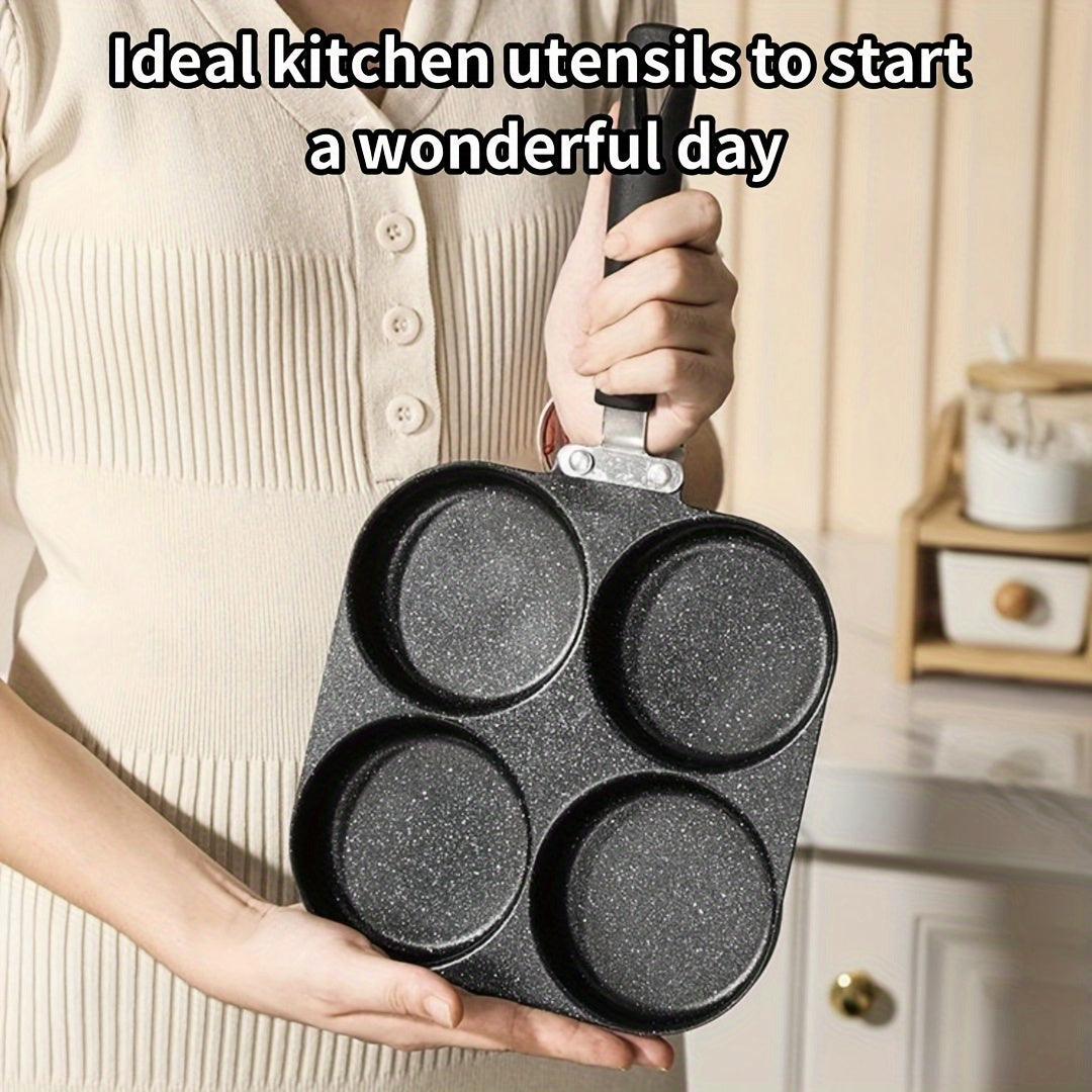 1 pieza Sartén de hierro fundido antiadherente para omelette, panqueques y hamburguesas, apta para cocinas de gas y eléctricas