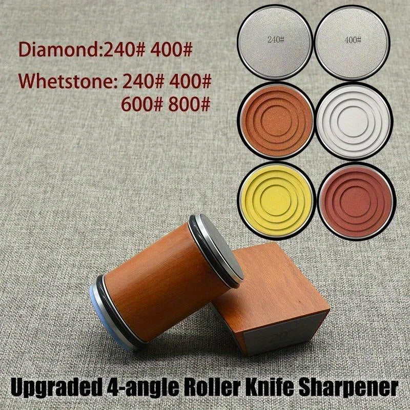 Diamond Agate Knife Sharpener Manual 4-Angle Magnetic Fixed Blade Kitchen Tool